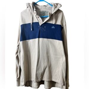 Austin‎ Clothing Company Vintage Mens Hooded Cotton Rugby Shirt XL Grunge Skater